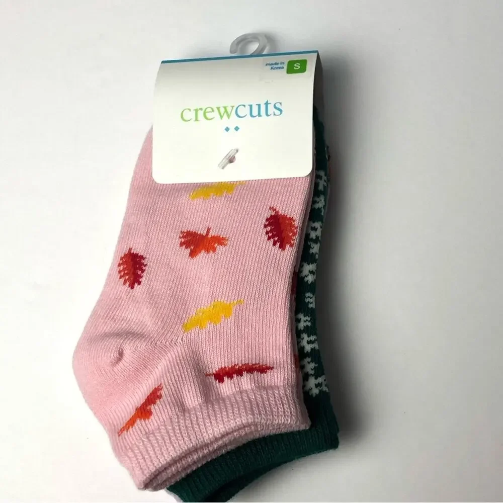 Crewcuts Girl's Fall Theme Multi- Print Socks Three Pairs  Sz S NWT